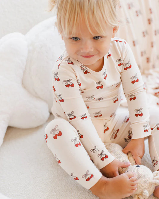 Quincy Mae Bamboo Pajama Set, Mon Amour