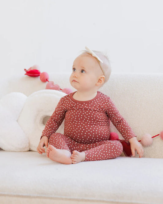 Quincy Mae Bamboo Pajama Set, Tiny Hearts