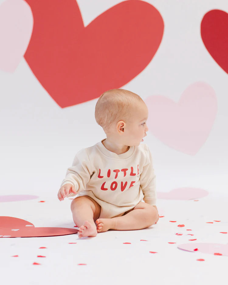 Quincy Mae Crewneck Bubble Romper, Little Love