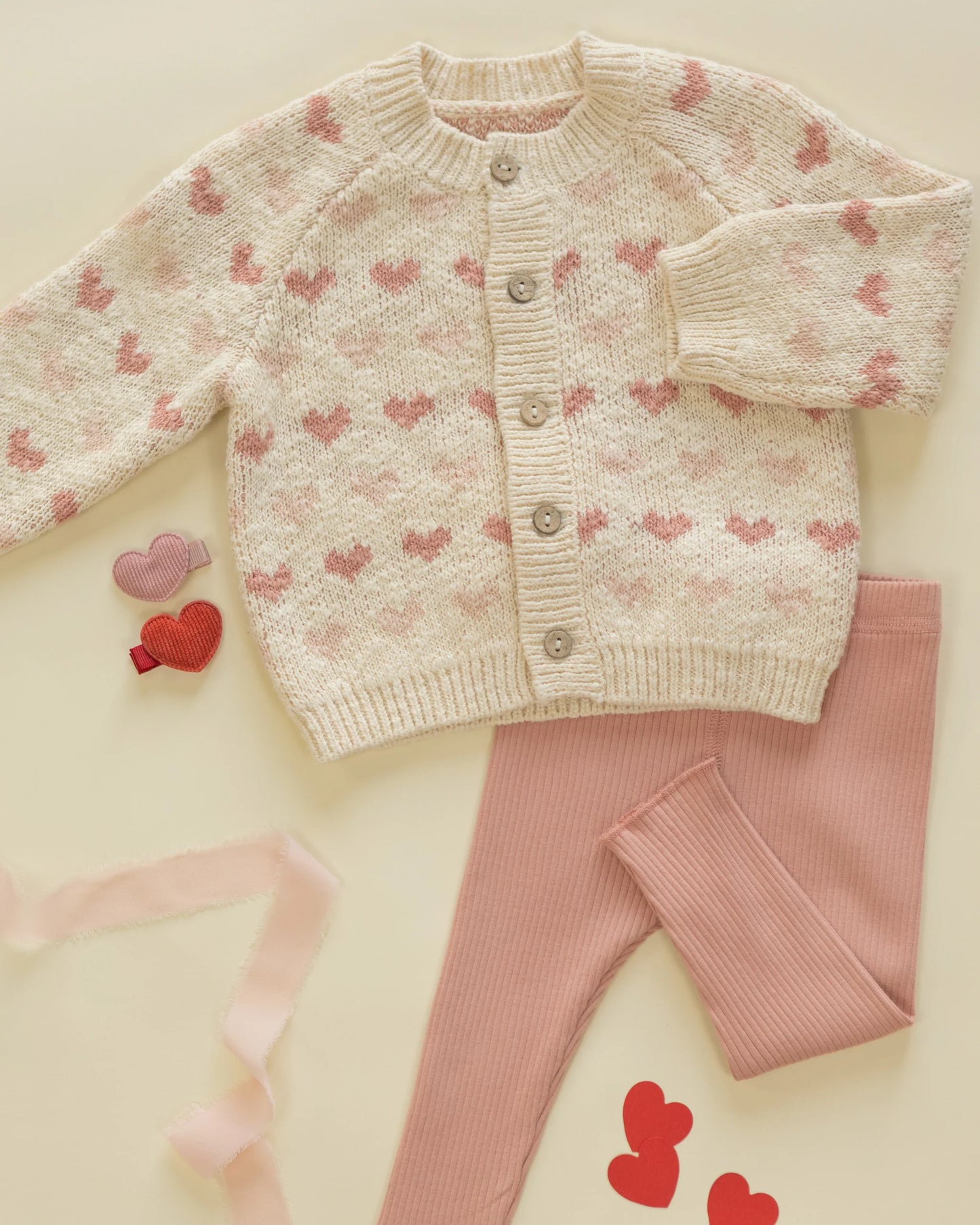 Quincy Mae Knit Cardigan Hearts