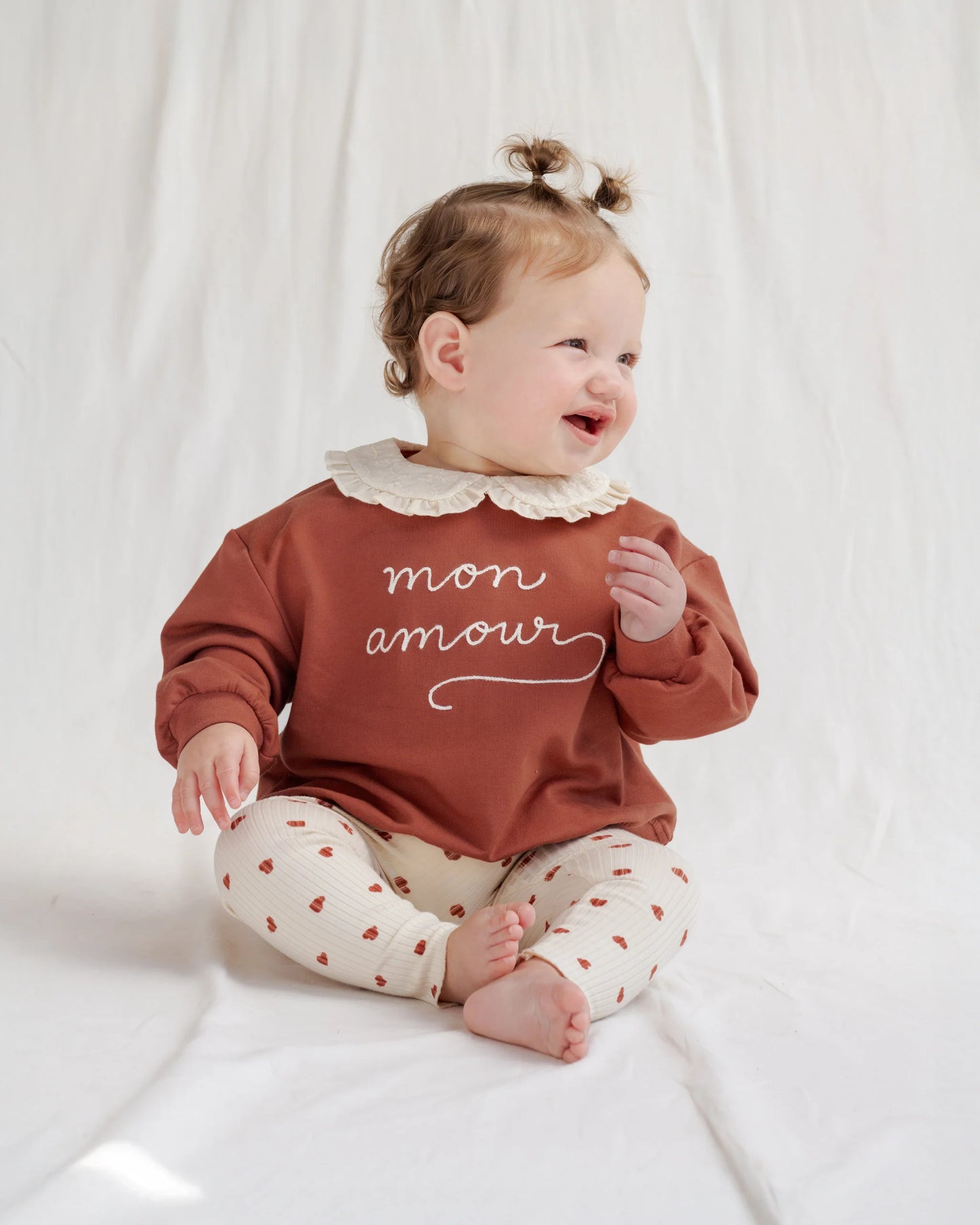 Quincy Mae Collared Sweatshirt, Mon Amour