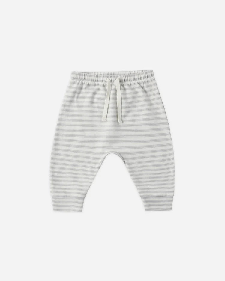 Quincy Mae Long Sleeve Tee + Drawstring Pant, Cloud Stripe