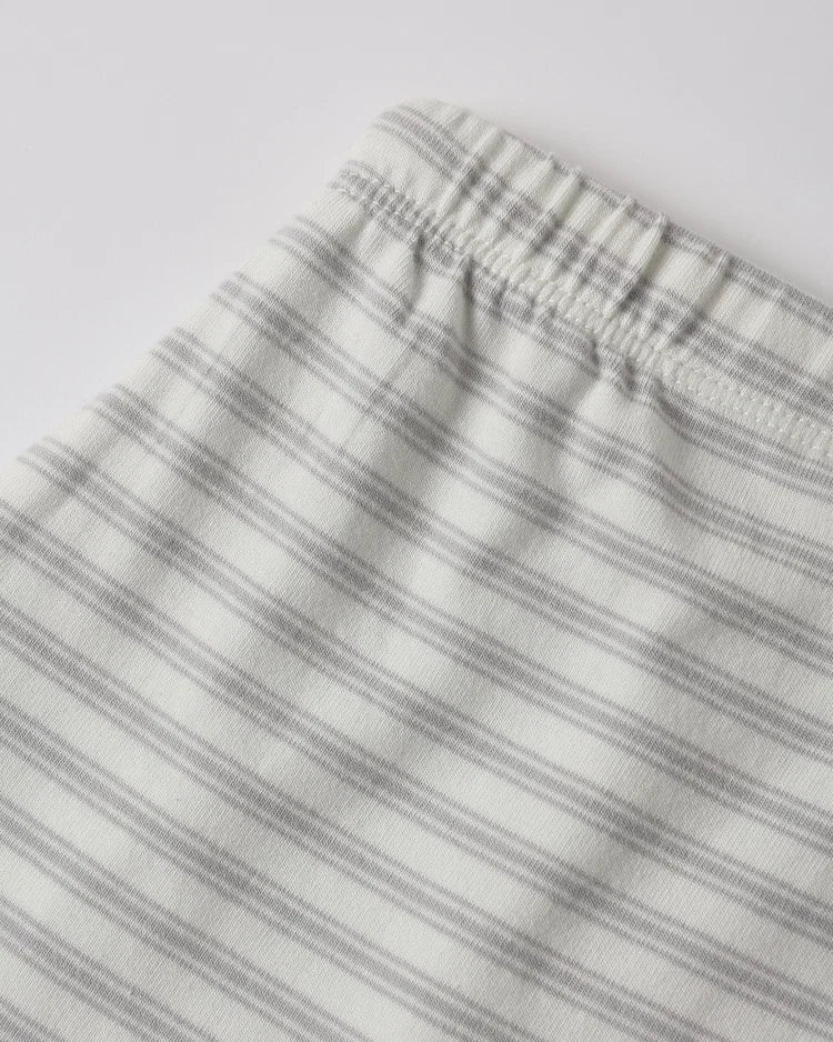 Quincy Mae Long Sleeve Tee + Drawstring Pant, Cloud Stripe