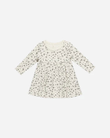 Quincy Mae Long Sleeve Baby Dress, Blue Floral