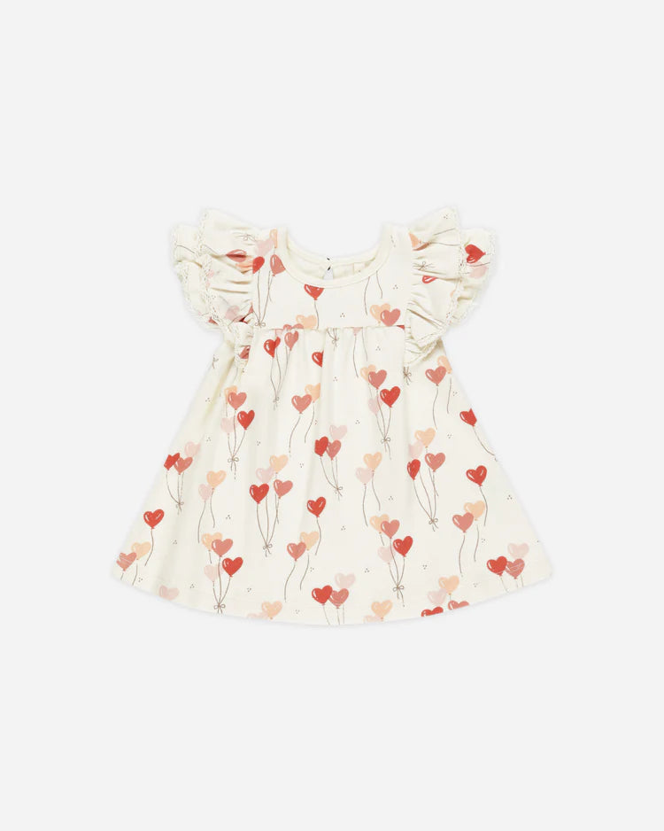 Quincy Mae Flutter Dress, Heart Balloons