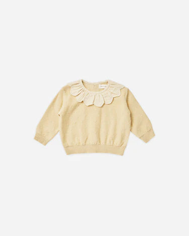 Quincy Mae Petal Knit Sweater, Lemon