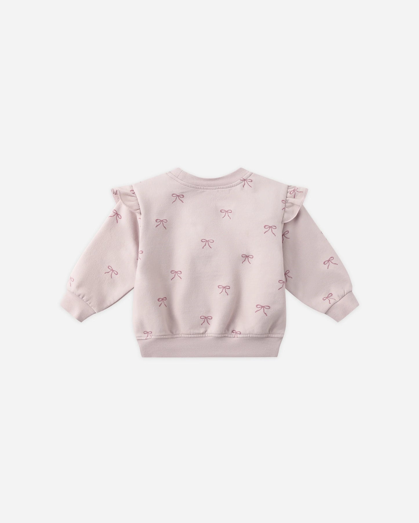 Quincy Mae Ruffle Fleece Sweatshirt + Relaxed Sweatpant, Bows