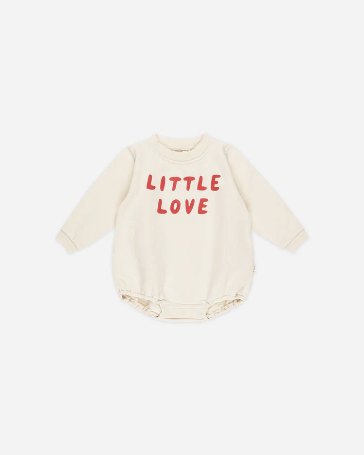 Quincy Mae Crewneck Bubble Romper, Little Love