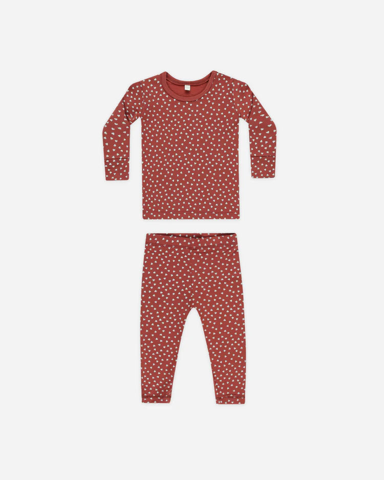 Quincy Mae Bamboo Pajama Set, Tiny Hearts