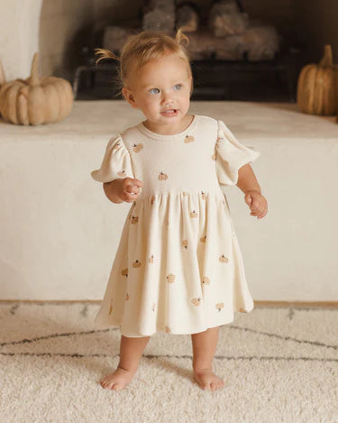 Quincy Mae Waffle Babydoll Dress, Pumpkins