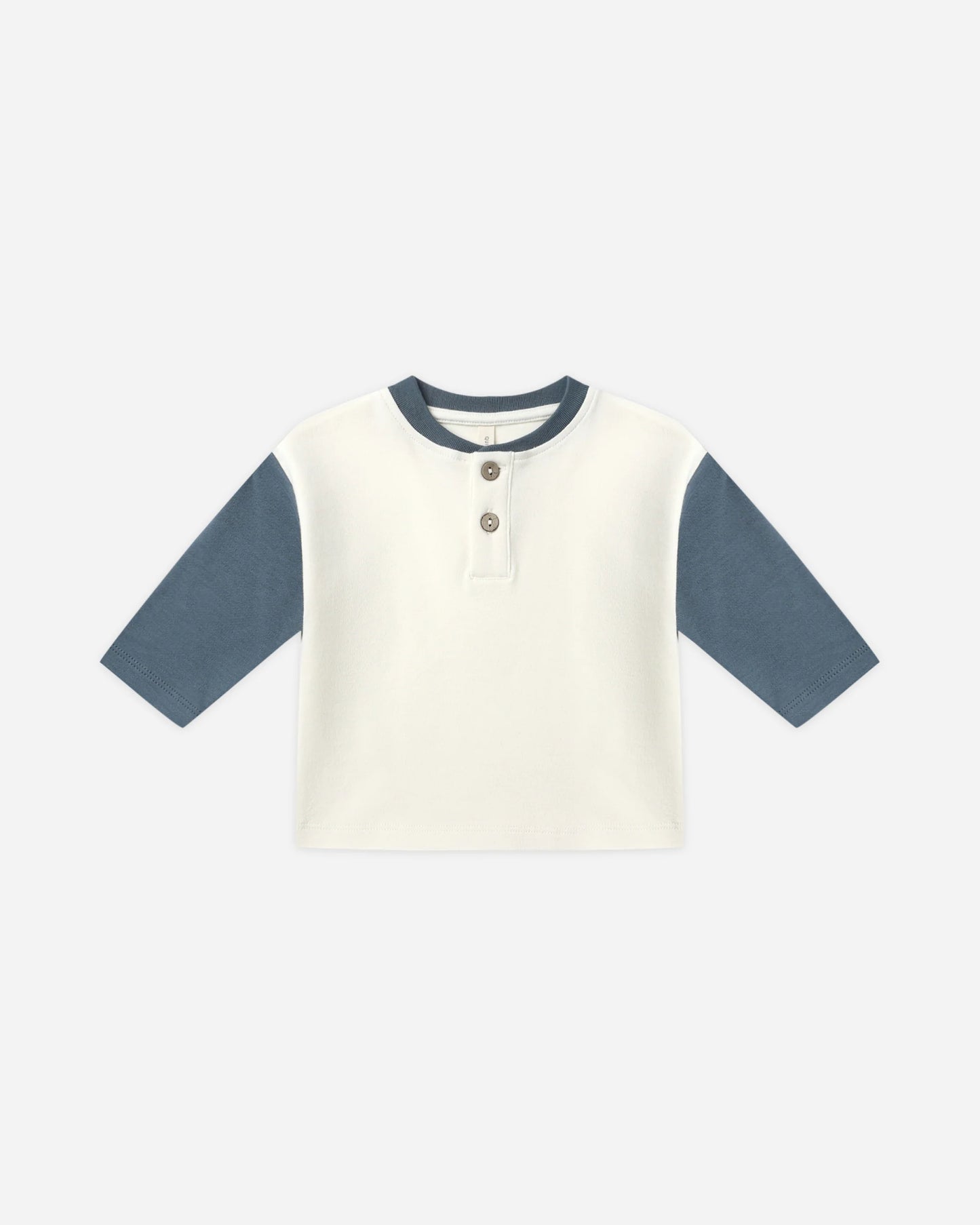 Quincy Mae Long Sleeve Henley Tee + Drawstring Pant, Ocean