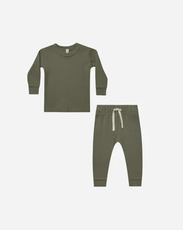 Quincy Mae Waffle Top and Pant Set, Multiple Options