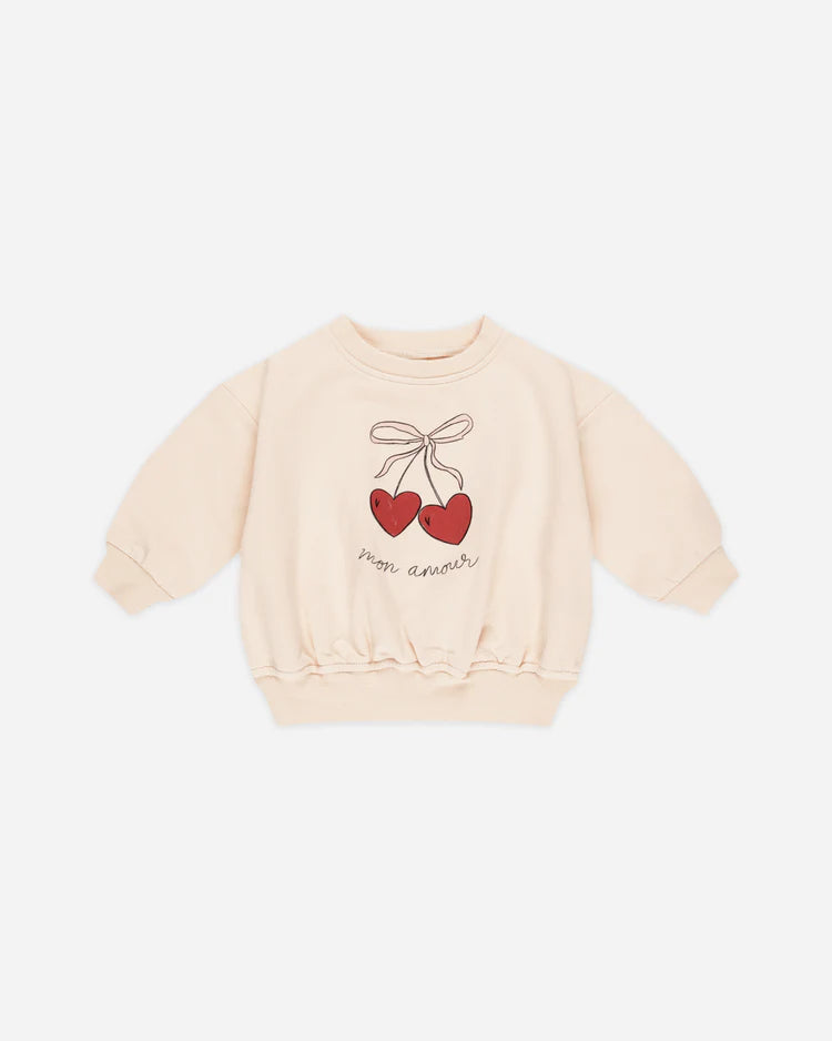 Quincy Mae Relaxed Fleece Sweatshirt, Mon Amour