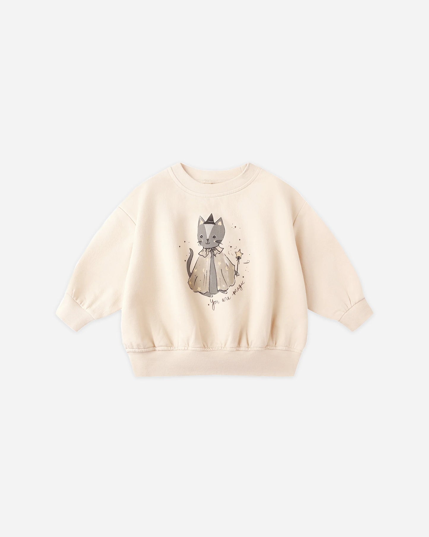 Quincy Mae Relaxed Fleece Sweatshirt, Magic Cat