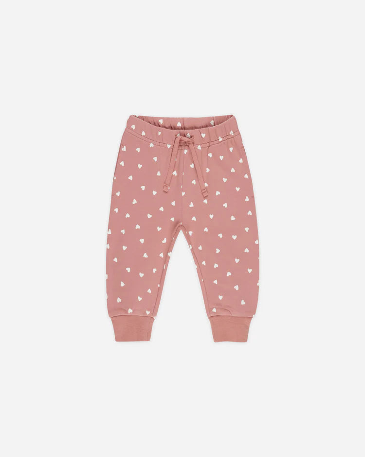 Quincy Mae Relaxed Sweatpant, Lipstick Hearts