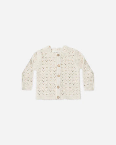 Quincy Mae Scalloped Cardigan, Natural