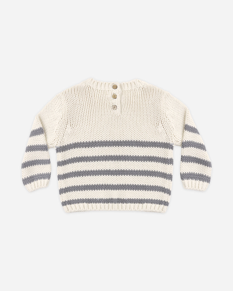 Quincy Mae Rex Sweater, Slate Stripe