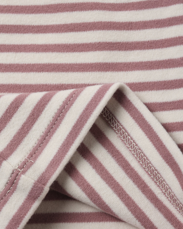 Quincy Mae Ruffle Cozy Set, Mulberry Stripe