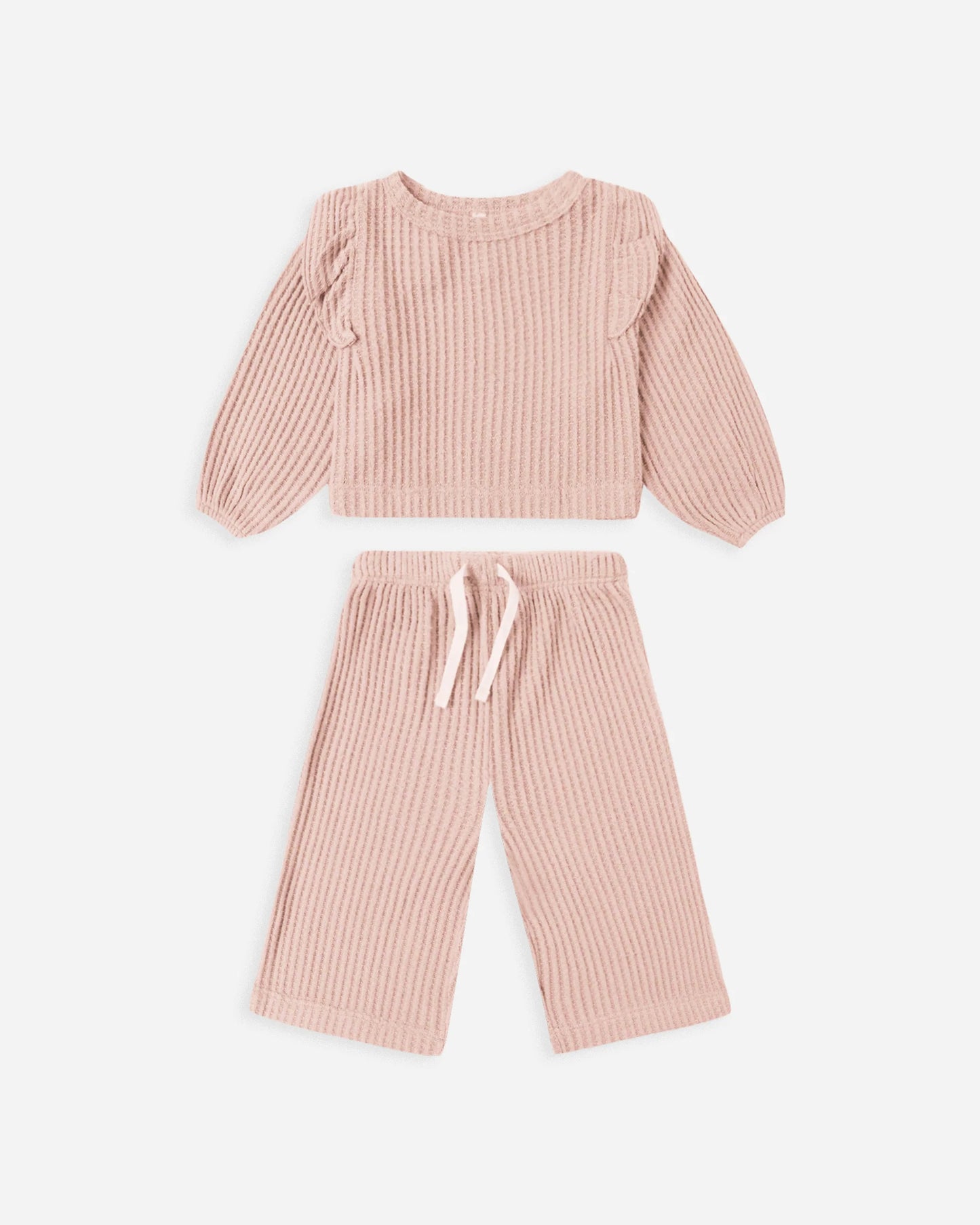 Quincy Mae Ruffle Cozy Set, Rose