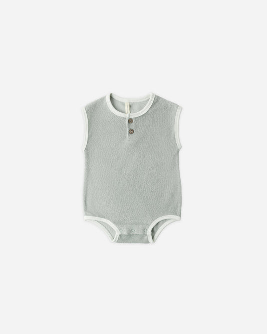 Quincy Mae Terry Cloth Romper, Sage