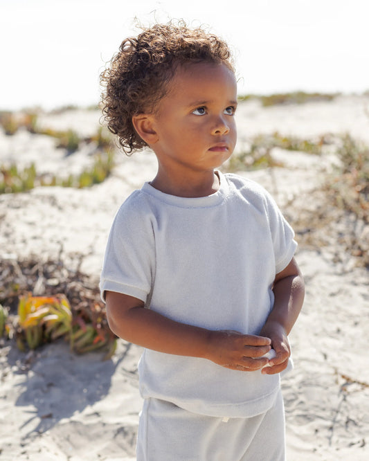 Quincy Mae Terry Tee + Pant Set, Sky