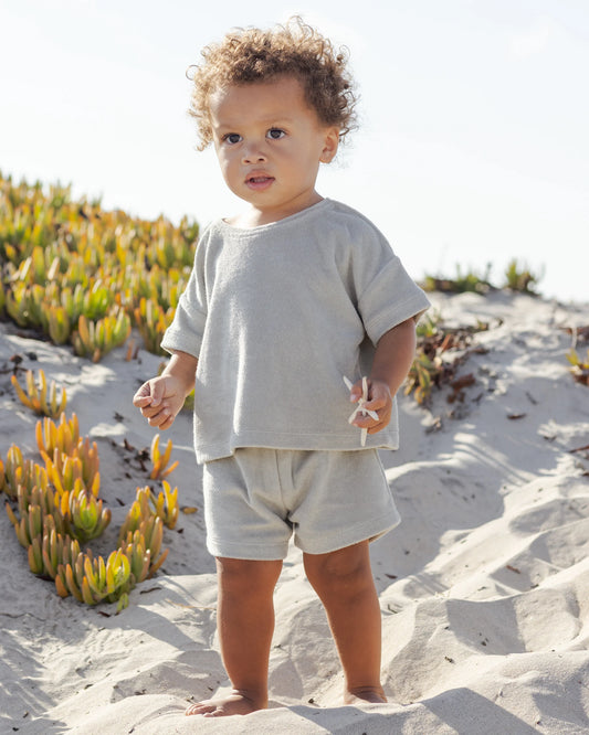 Quincy Mae Terry Tee + Short Set, Sage