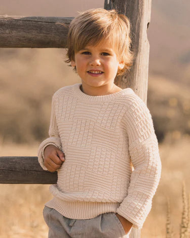 Rylee + Cru Aspen Sweater, Natural Check