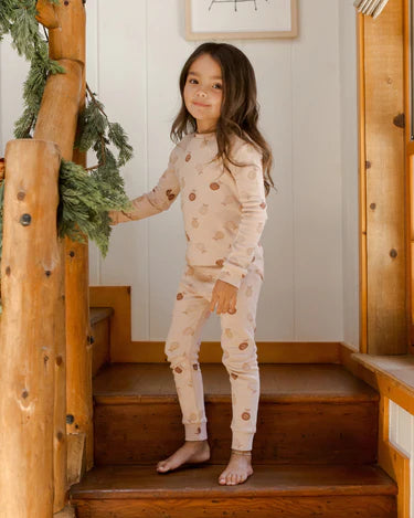 Rylee + Cru Organic Long Sleeve Pajama Set, Ornaments