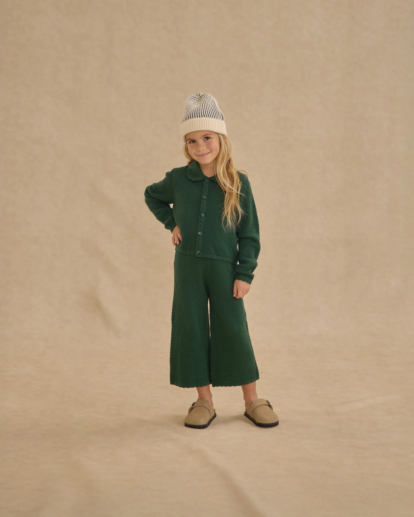 Rylee + Cru Knit Wide Leg Pant, Green