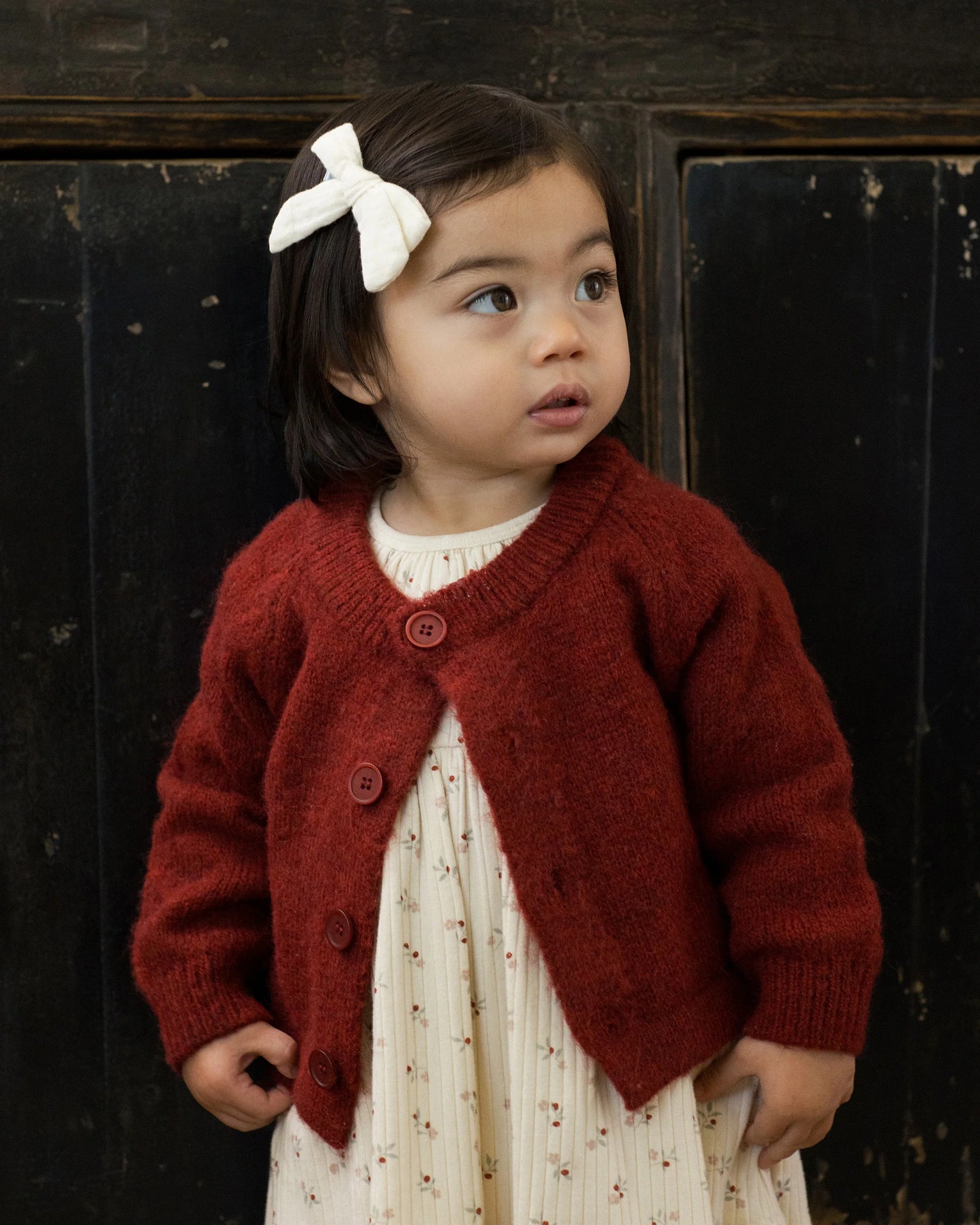 Rylee + Cru Fuzzy Cardigan, Ruby