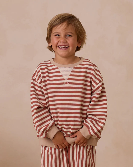 Rylee + Cru Oversized Crew, Poppy Stripe