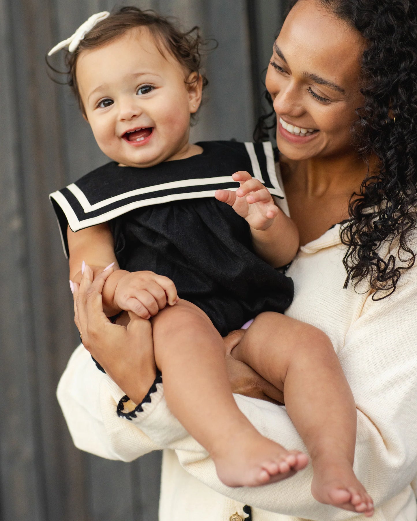 Rylee + Cru Sailor Romper, Black