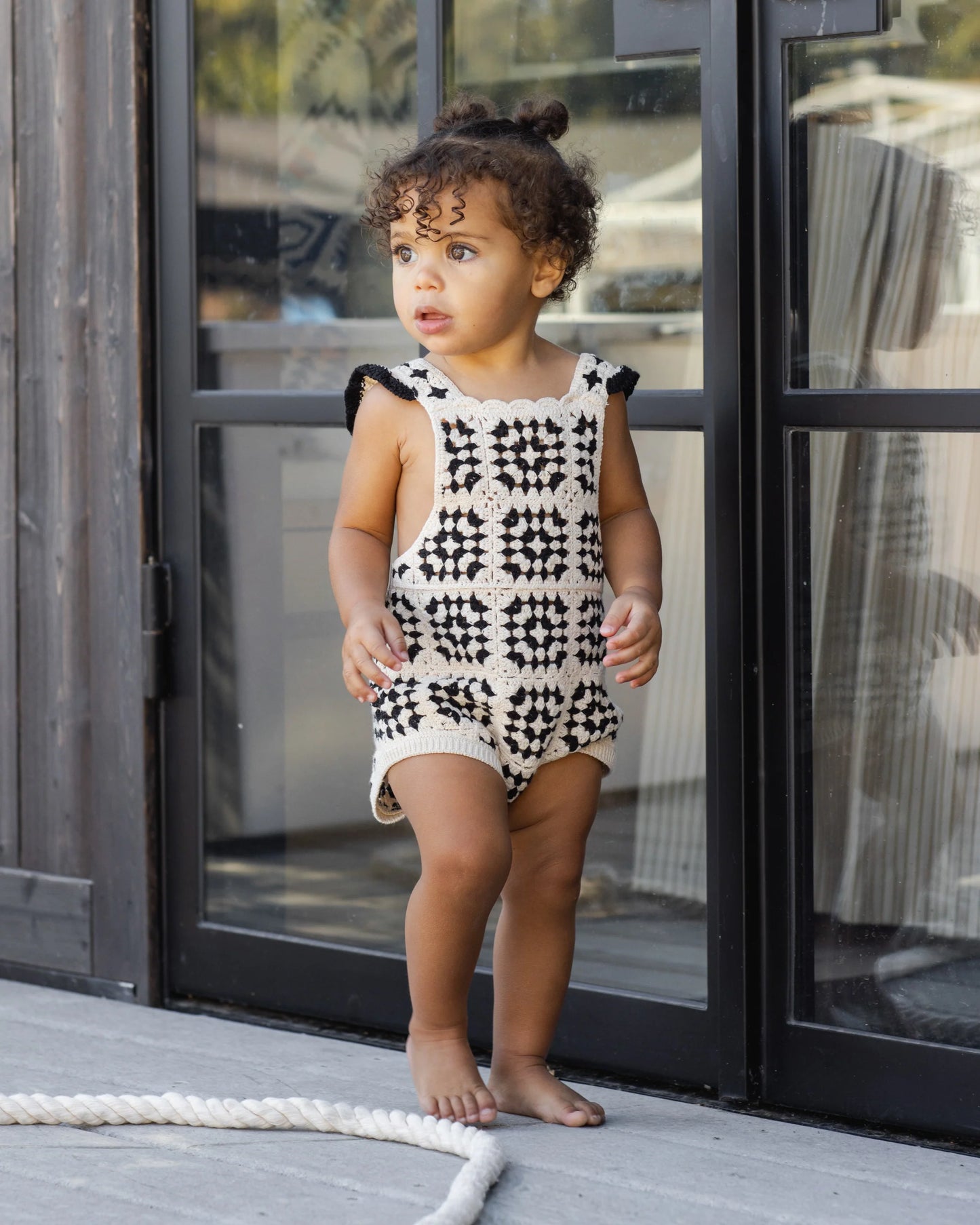 Rylee + Cru Crochet Romper, Abstract