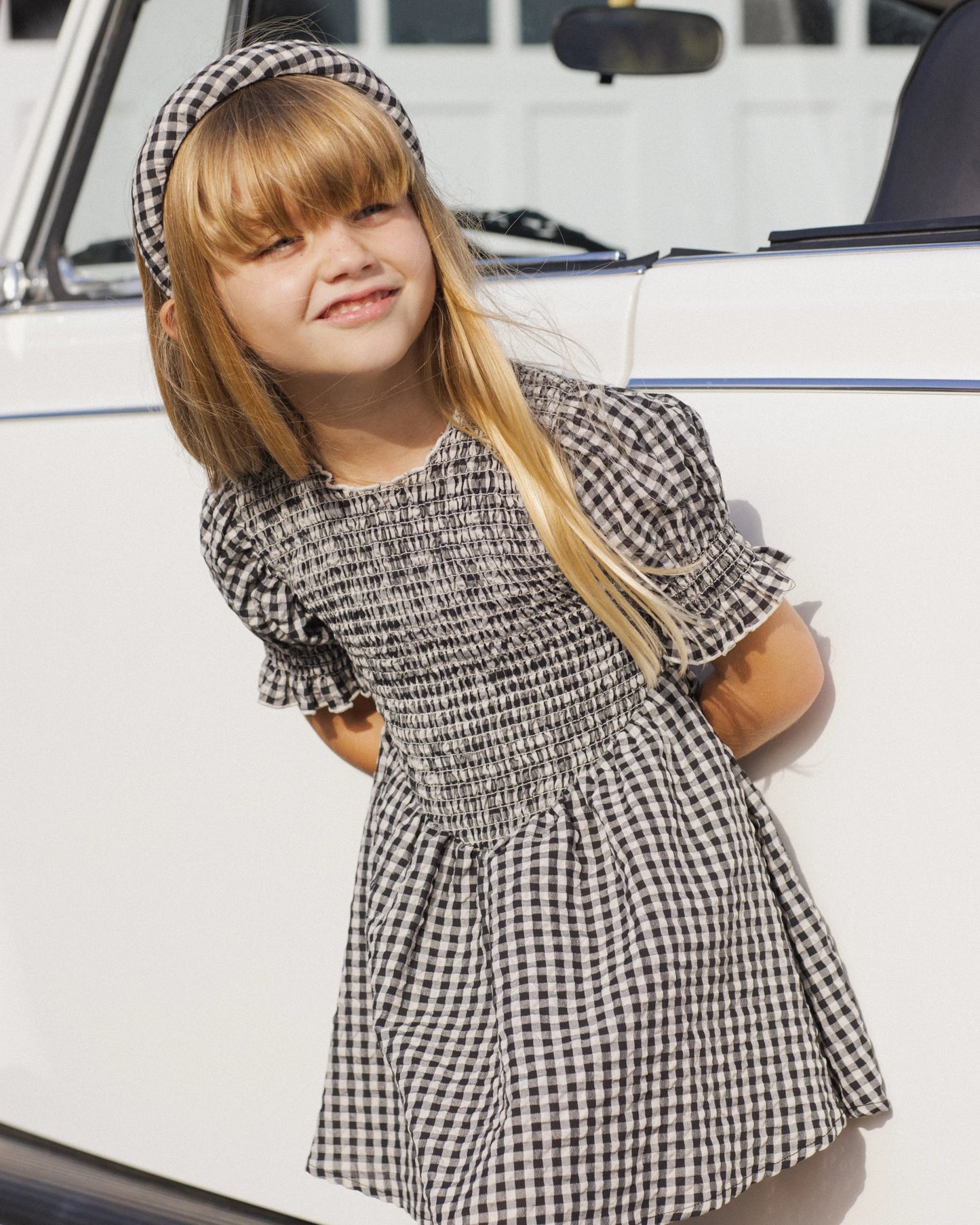 Rylee + Cru Louise Dress, Black Check