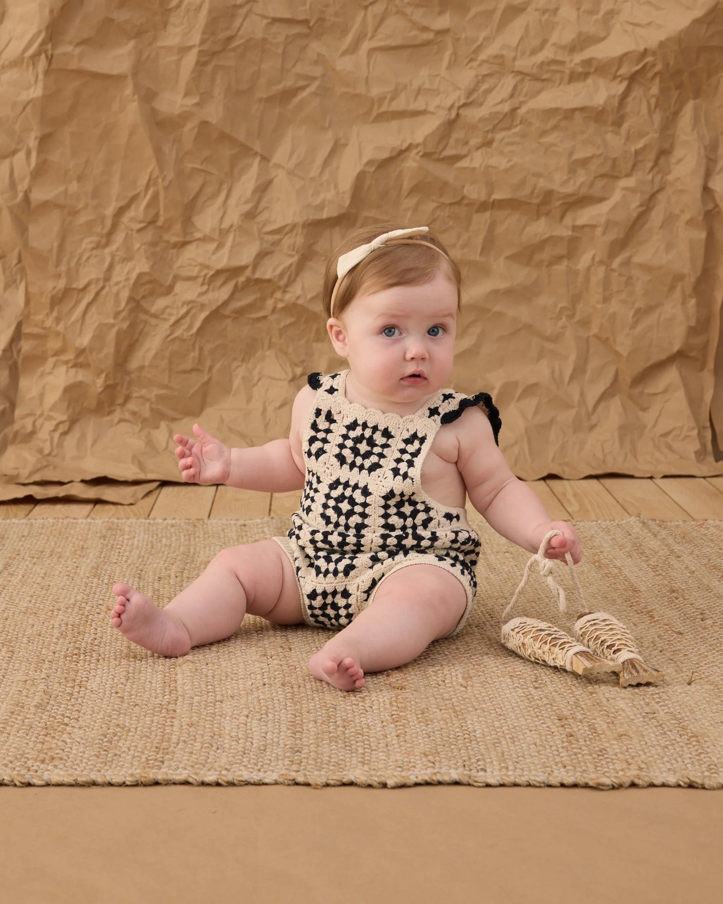 Rylee + Cru Crochet Romper, Abstract