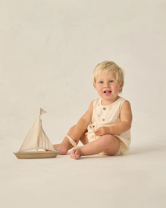 Rylee + Cru Beau Romper, Sail