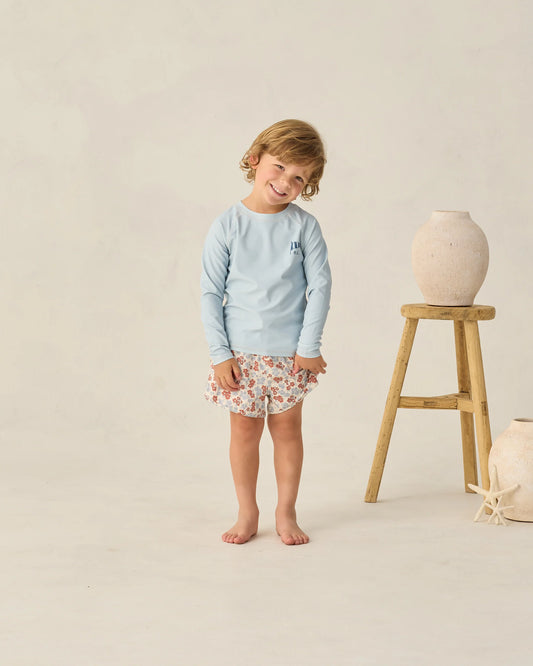 Rylee + Cru Long Sleeve Rash Guard, Light Blue