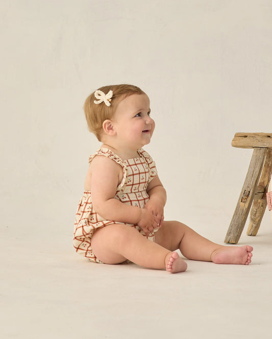 Rylee + Cru Chiara Romper, Cherry Check