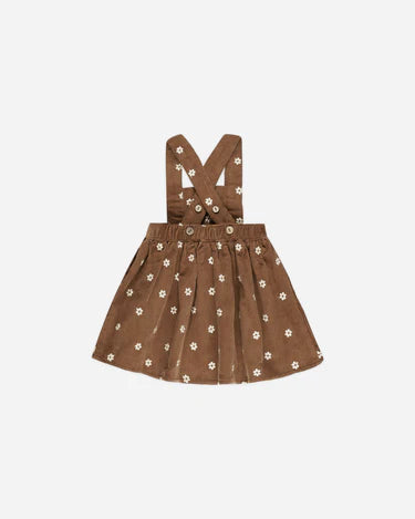 Rylee + Cru Corduroy Pinafore, Floral Embroidery