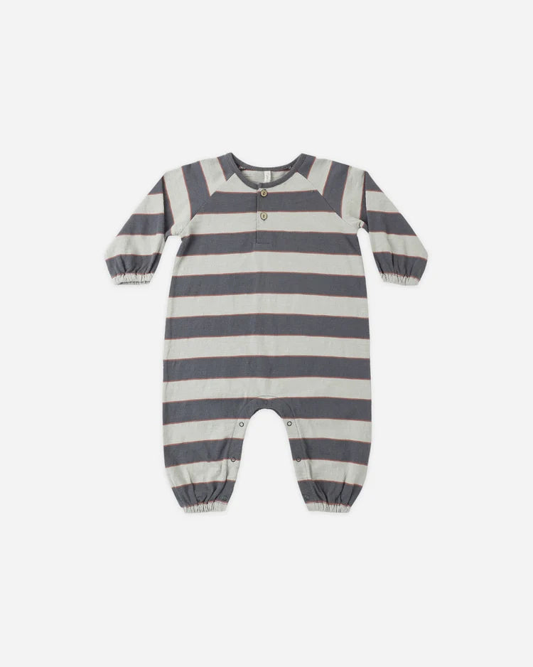 Rylee + Cru Henley Jumpsuit, Sage Stripe