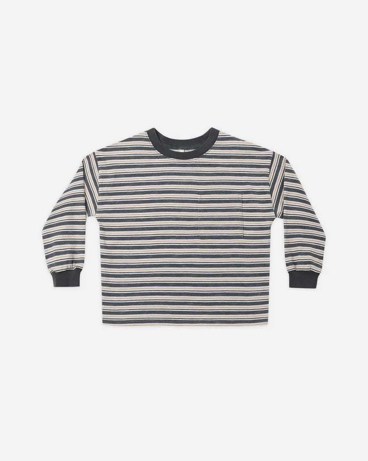 Rylee + Cru Relaxed Long Sleeve Tee, Blue Stripe