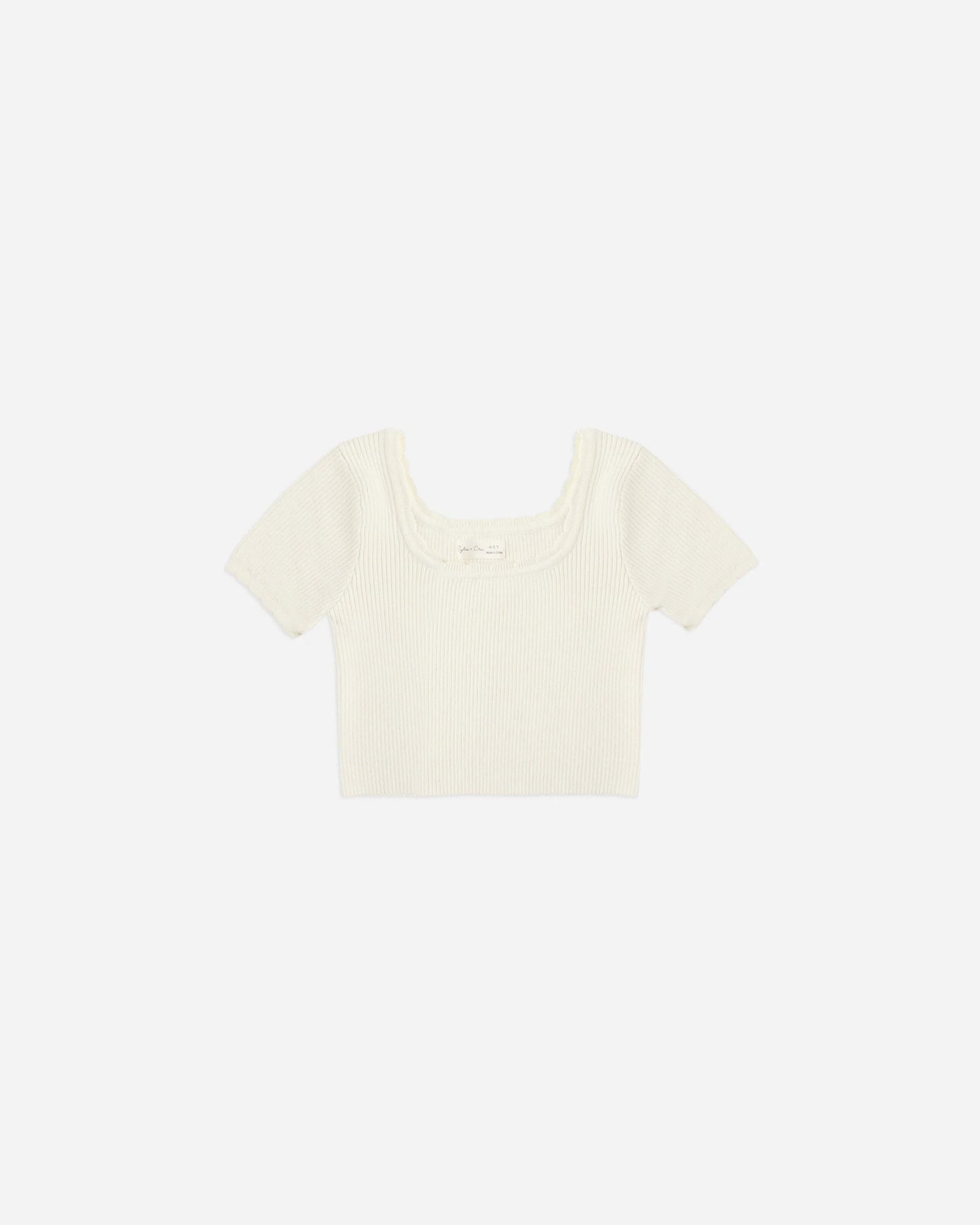 Rylee + Cru Scallop Tee, Natural