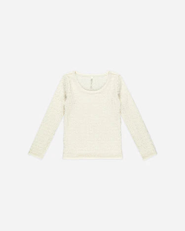 Rylee + Cru Textured Long Sleeve Top, Ivory