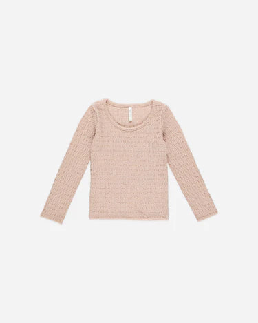 Rylee + Cru Textured Long Sleeve Top, Rose