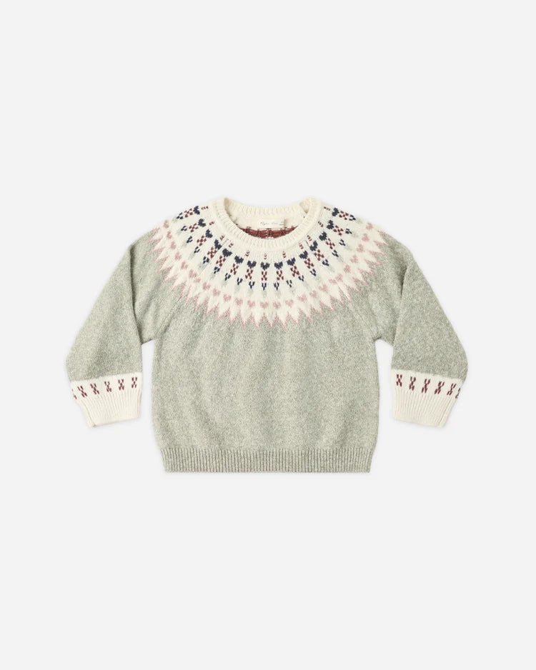 Rylee + Cru Fair Isle Sweater, Sage