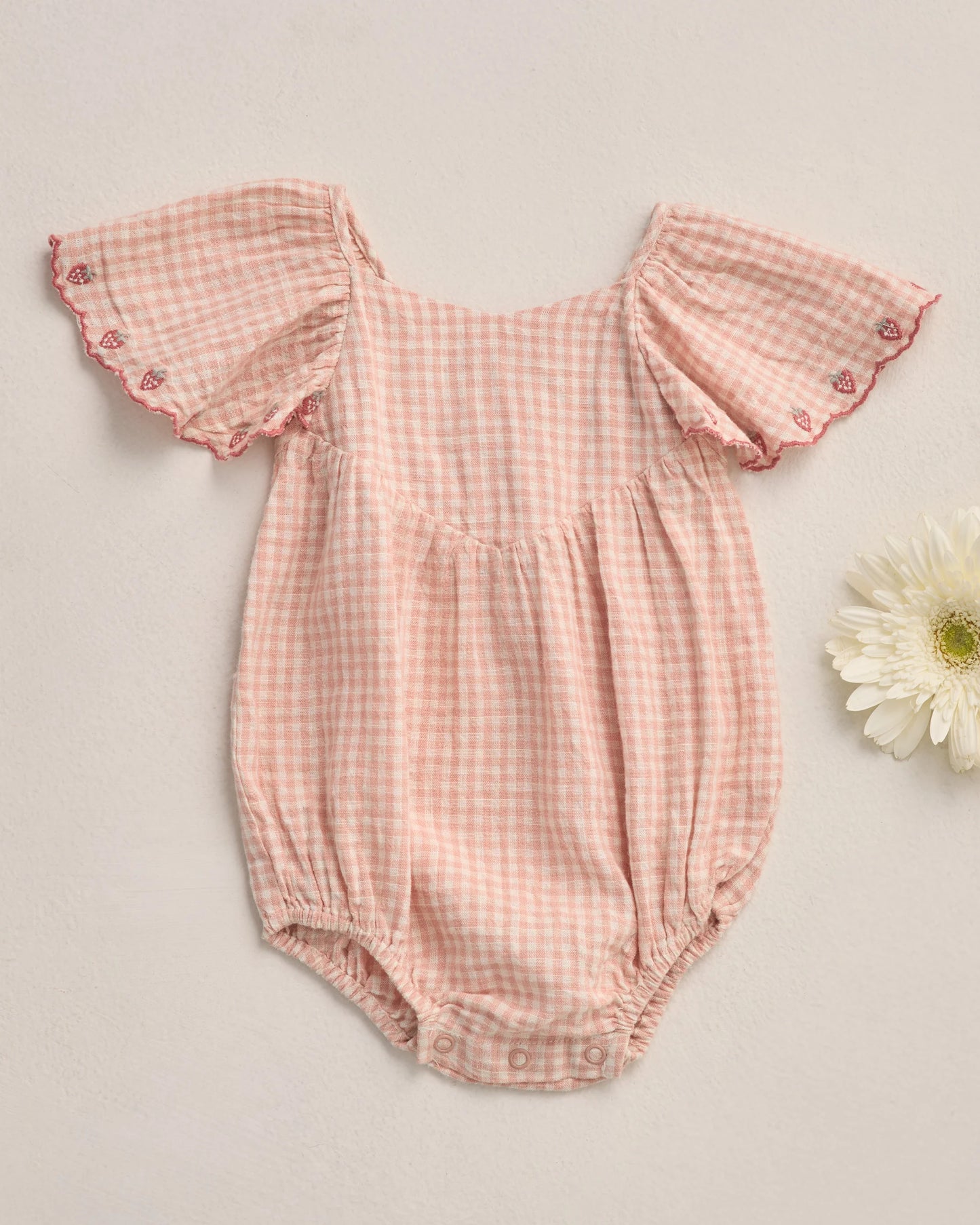 Rylee + Cru Roxy Romper, Petal Gingham