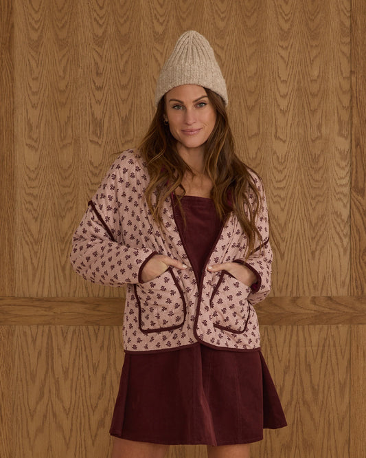 Rylee + Cru Women's Quilted Jacket, Blush Fleur