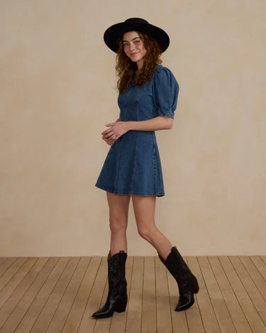 Rylee Cru Levi Mini Dress, Indigo