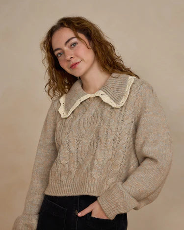 Rylee + Cru Alice Sweater, Heathered Sand