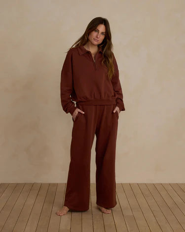 Rylee + Cru Wide Leg Sweatpant, Brick